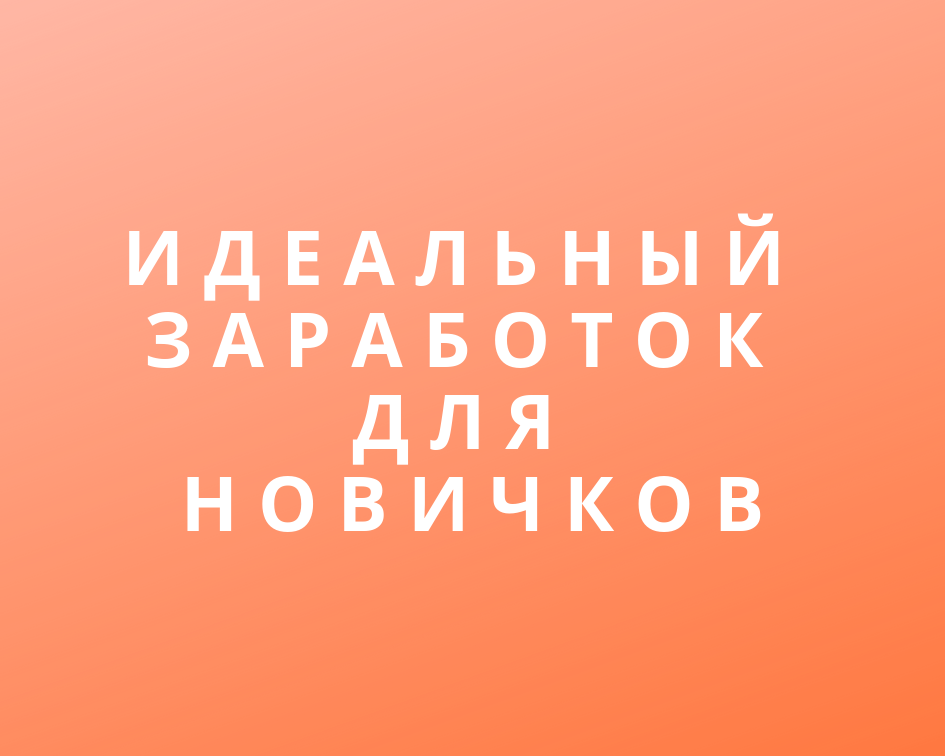 Идеальный заработок для новичков